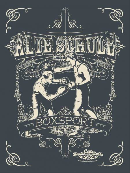 Kuschel - Decke - Blanket "ALTE SCHULE BOXSPORT" anthrazit - 2,00 x 1,50m
