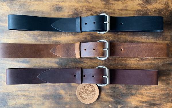 FULL COWHIDE - BELT Pull up, width 40 mm, with roller buckle and leather loop