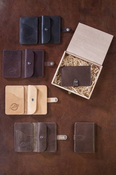 Wallet small, genuine leather