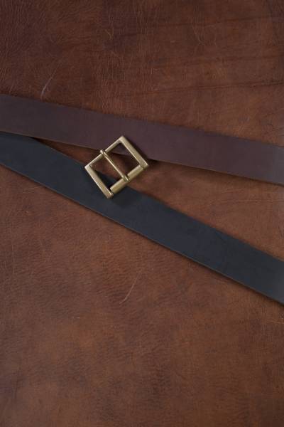 Belt, genuine leather, brown or black,with or without quilted stitching