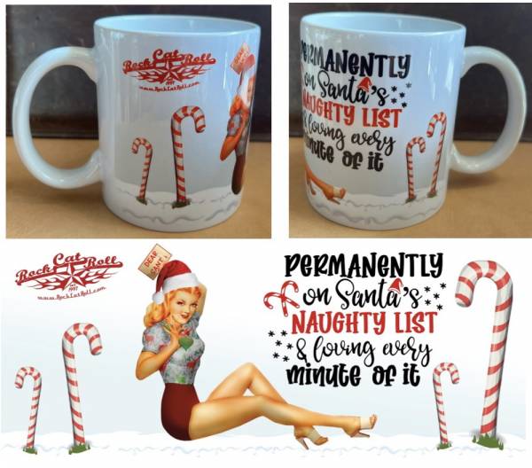 Collectors Coffee Mug PinUp X-Mas #2: Pin Up "Santa's Naughty List"