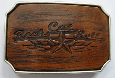 BUCKLE - ROCKCATROLL handcrafted - brown - wood