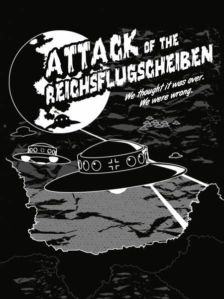 Kuschel - Decke - Blanket "ATTACK OF THE REICHSFLUGSCHEIBEN" schwarz - 2,00 x 1,50m