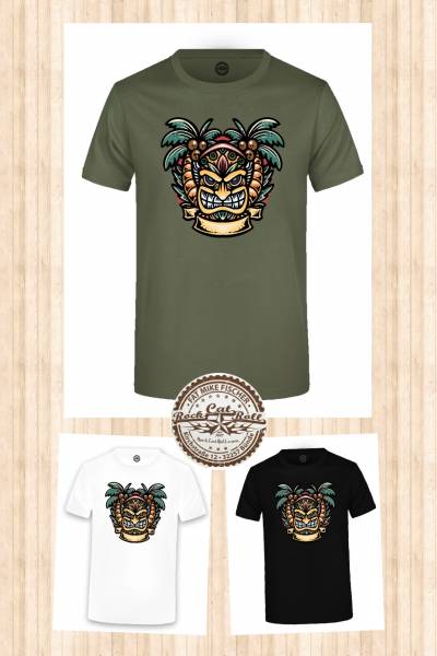 Oldschool Tattoo T-SHIRT ""TIKI HOLIDAY" in 3 different colours