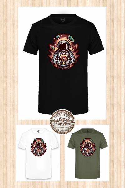 Oldschool Tattoo T-SHIRT "ASTRONAUT DONUT" in 3 different colours