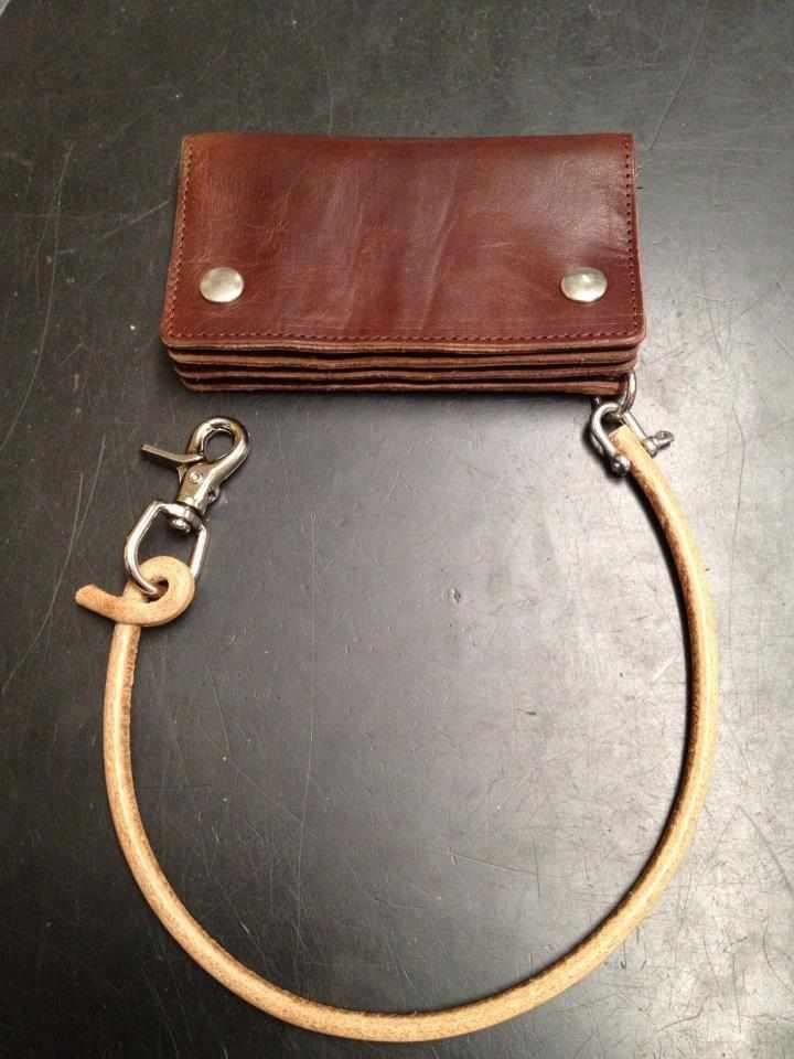 Wallet Lanyard , genuine Leather, nature, stainless steel shackle Wallets & more