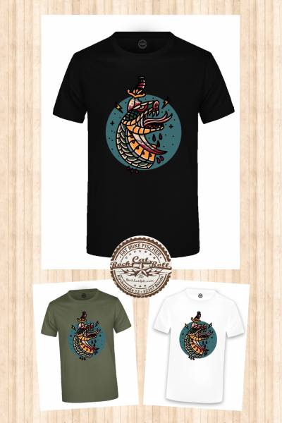 Oldschool Tattoo T-SHIRT "SNAKE & DAGGER" in 3 different colours