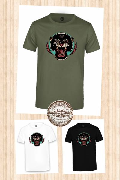 Oldschool Tattoo T-SHIRT "THREE EYED PANTHER" in 3 different colours