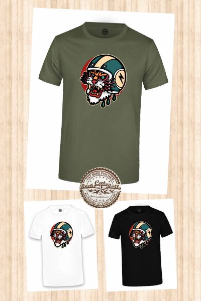 Oldschool Tattoo T-SHIRT "TIGER RIDER" in 3 different colours