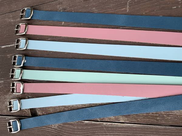 LEATHER - BELT, width 20 mm, Hepcat Belt, available in 4 pastel colours