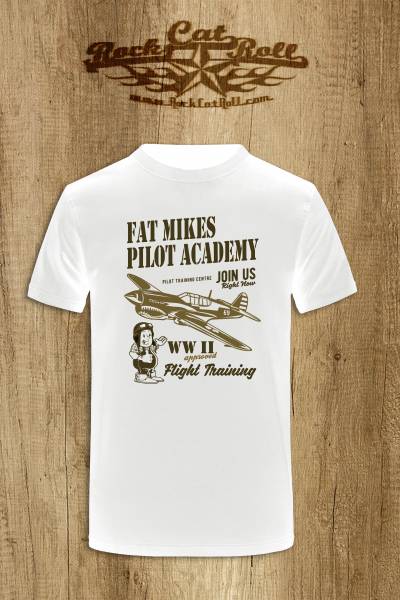 T-SHIRT "FAT MIKES PILOT ACADEMY", white