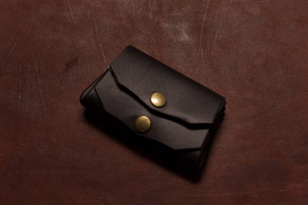 Pocket Money Pouch, genuine Leather, dark red-brown