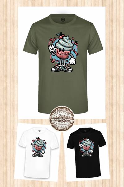 Oldschool Tattoo T-SHIRT "CUTE CUPCAKE" in 3 different colours