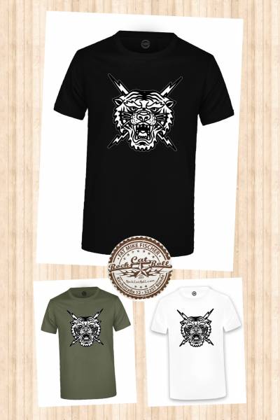 Oldschool Tattoo T-SHIRT "BLACK TIGER" in 3 different colours