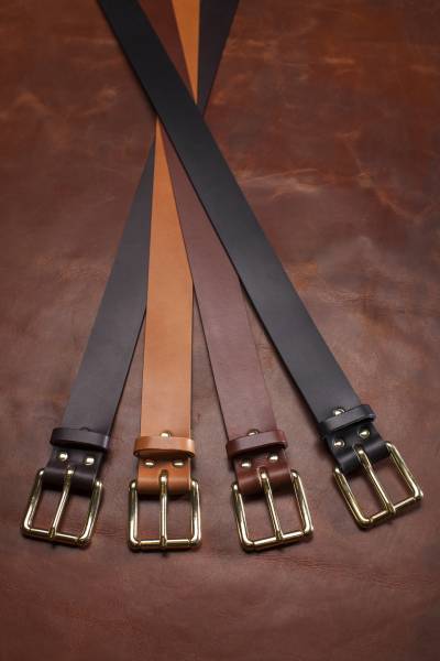 Classic Belt, genuine leather, buckle solid brass, available in 4 colours