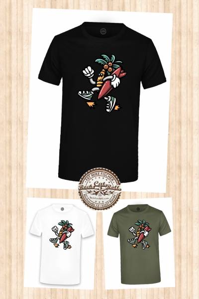 Oldschool Tattoo T-SHIRT "SURFING PALM" in 3 different colours